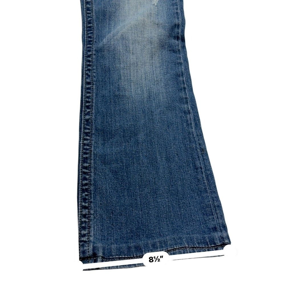 Miss Me Womens Jeans 32 Bootcut Blue Low Rise Distressed Embellished JP5002 - Picture 12 of 16